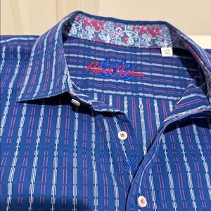 Robert Graham Crisp Flip up Cuff Button Down Everything you except Men’s 3XL
